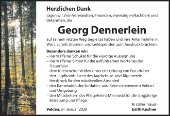 Traueranzeige von Georg Dennerlein von Hersbrucker Zeitung