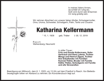 Traueranzeige von Katharina Kellermann von Der Bote