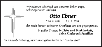 Traueranzeige von Otto Ebner von Der Bote