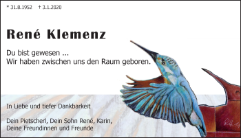 Traueranzeige von Rene Klemenz von Hersbrucker Zeitung