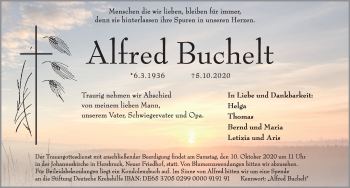 Traueranzeige von Alfred Buchelt von Hersbrucker Zeitung