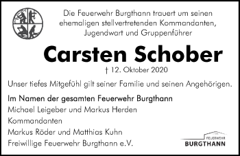 Traueranzeige von Carsten Schober von Der Bote