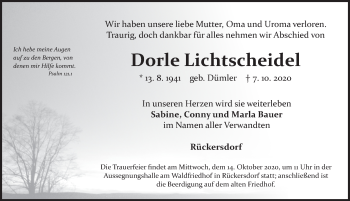 Traueranzeige von Dorle Lichtscheidel von Pegnitz-Zeitung