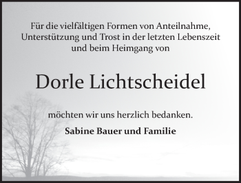 Traueranzeige von Dorle Lichtscheidel von Pegnitz-Zeitung