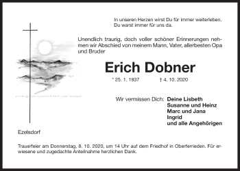 Traueranzeige von Erich Dobner von Der Bote