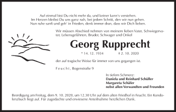 Traueranzeige von Georg Rupprecht von Der Bote