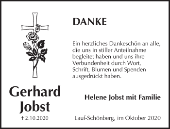 Traueranzeige von Gerhard Jobst von Pegnitz-Zeitung