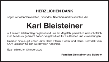 Traueranzeige von Karl Bleisteiner von Der Bote