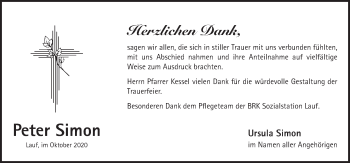 Traueranzeige von Peter Simon von Pegnitz-Zeitung