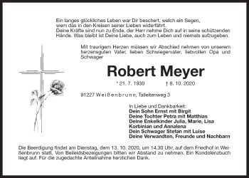 Traueranzeige von Robert Meyer von Der Bote
