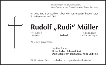 Traueranzeige von Rudolf  Müller von Pegnitz-Zeitung