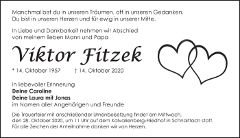 Traueranzeige von Viktor Fitzek von Pegnitz-Zeitung