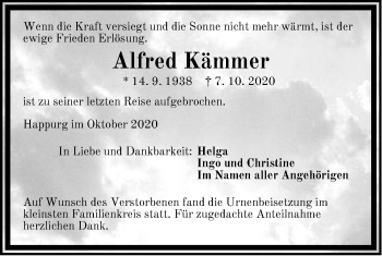 Traueranzeige von Alfred Kämmer von Hersbrucker Zeitung