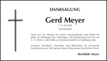 Traueranzeige von Gerd Meyer von Pegnitz-Zeitung