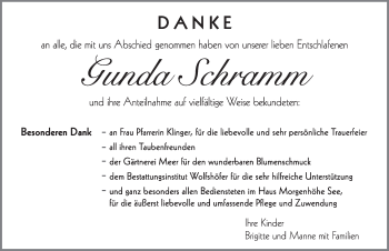 Traueranzeige von Gunda Schramm von Hersbrucker Zeitung