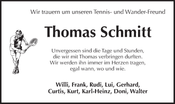 Traueranzeige von Thomas Schmitt von Pegnitz-Zeitung