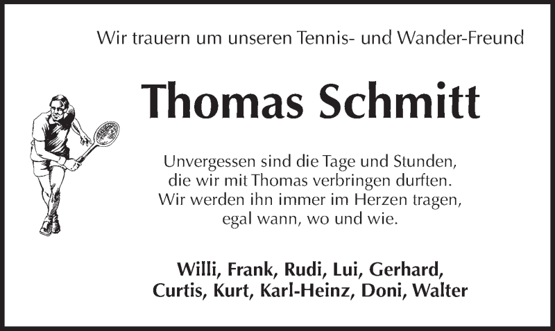  Traueranzeige für Thomas Schmitt vom 18.11.2020 aus Pegnitz-Zeitung