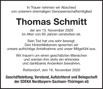 Traueranzeige von Thomas Schmitt von Pegnitz-Zeitung