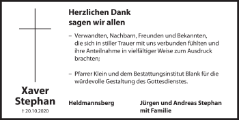 Traueranzeige von Xaver Stephan von Hersbrucker Zeitung