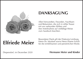 Traueranzeige von Elfriede Meier von Pegnitz-Zeitung