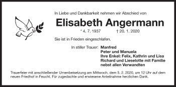 Traueranzeige von Elisabeth Angermann von Der Bote