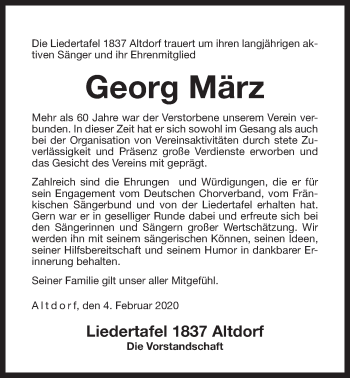 Traueranzeige von Georg März von Der Bote