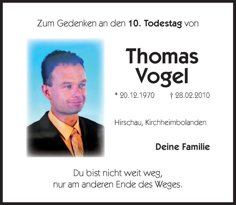  Traueranzeige für Thomas Vogel vom 28.02.2020 aus Hersbrucker Zeitung