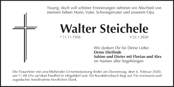 Traueranzeige von Walter Steichele von Pegnitz-Zeitung