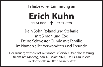 Traueranzeige von Erich Kuhn von Hersbrucker Zeitung