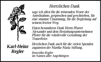 Traueranzeige von Karl-Heinz Regler von Pegnitz-Zeitung