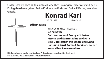 Traueranzeige von Konrad Karl von Hersbrucker Zeitung