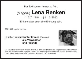 Traueranzeige von Lena Renken von Der Bote