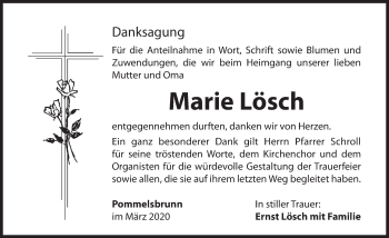 Traueranzeige von Marie Lösch von Hersbrucker Zeitung