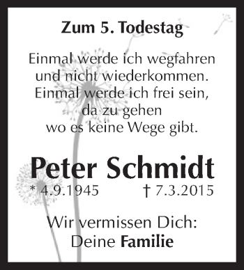 Traueranzeige von Peter Schmidt von Pegnitz-Zeitung