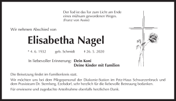 Traueranzeige von Elisabetha Nagel von Der Bote