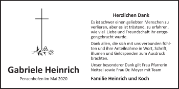Traueranzeige von Gabriele Heinrich von Der Bote
