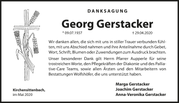 Traueranzeige von Georg Gerstacker von Hersbrucker Zeitung