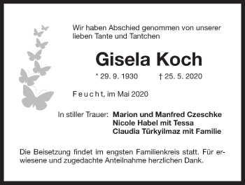 Traueranzeige von Gisela Koch von Der Bote