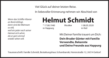 Traueranzeige von Helmut Schmidt von Hersbrucker Zeitung