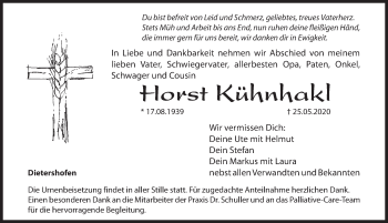Traueranzeige von Horst Kühnhakl von Hersbrucker Zeitung