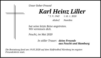 Traueranzeige von Karl Heinz Liller von Der Bote