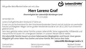 Traueranzeige von Lorenz Graf von Der Bote
