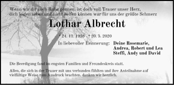Traueranzeige von Lothar Albrecht von Der Bote