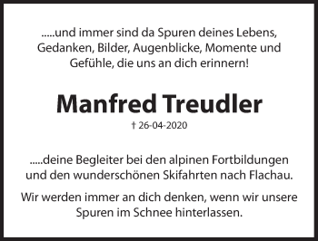 Traueranzeige von Manfred Treudler von Hersbrucker Zeitung