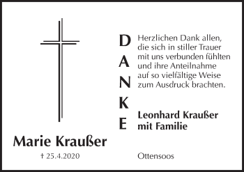 Traueranzeige von Marie Kraußer von Pegnitz-Zeitung