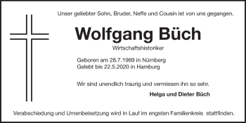 Traueranzeige von Wolfgang Büch von Pegnitz-Zeitung