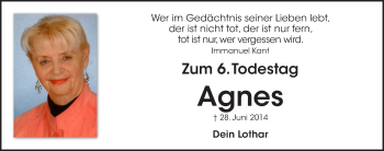 Traueranzeige von Agnes Hauck von Pegnitz-Zeitung