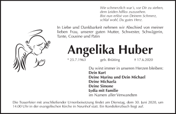 Traueranzeige von Angelika Huber von Pegnitz-Zeitung
