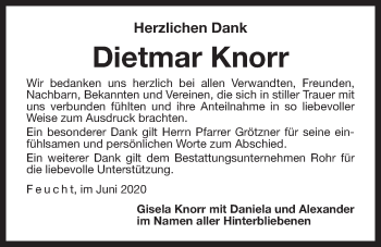 Traueranzeige von Dietmar Knorr von Der Bote
