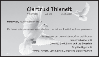 Traueranzeige von Gertrud Thierielt von Hersbrucker Zeitung